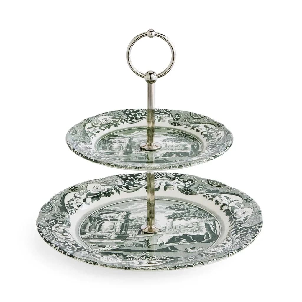 Spode Heritage Green Italian 2 Katlı Servis