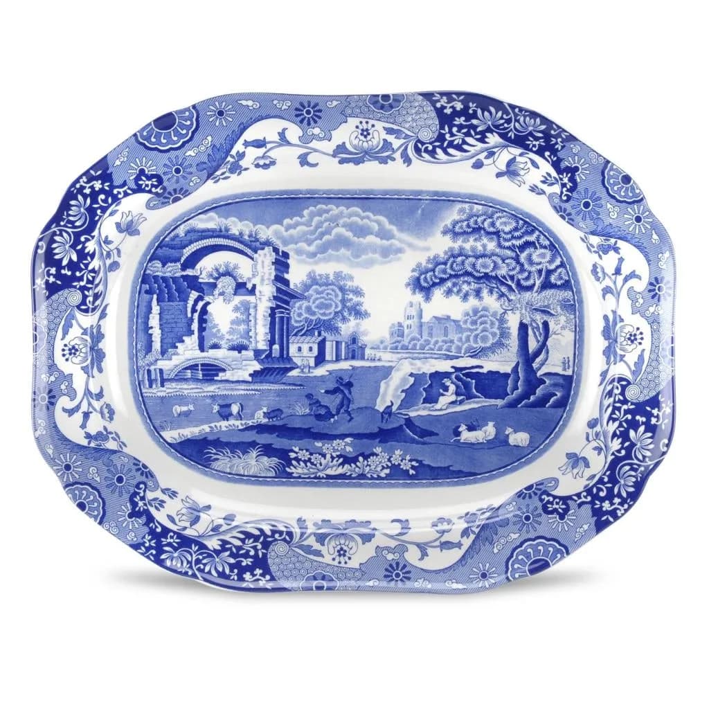 Spode Blue Italian Oval Servis Tabağı 41 cm