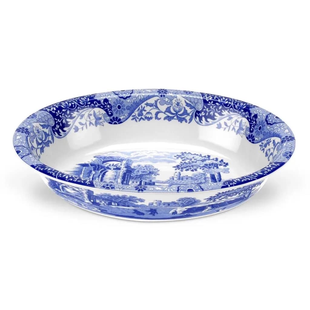 Spode Blue Italian Oval Çukur Servis Tabağı 28 cm