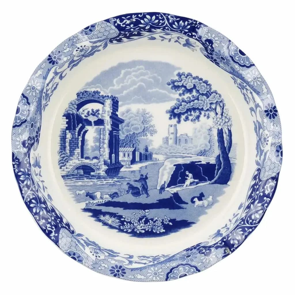 Spode Blue Italian Yuvarlak Turta Servis Tabağı 26 cm