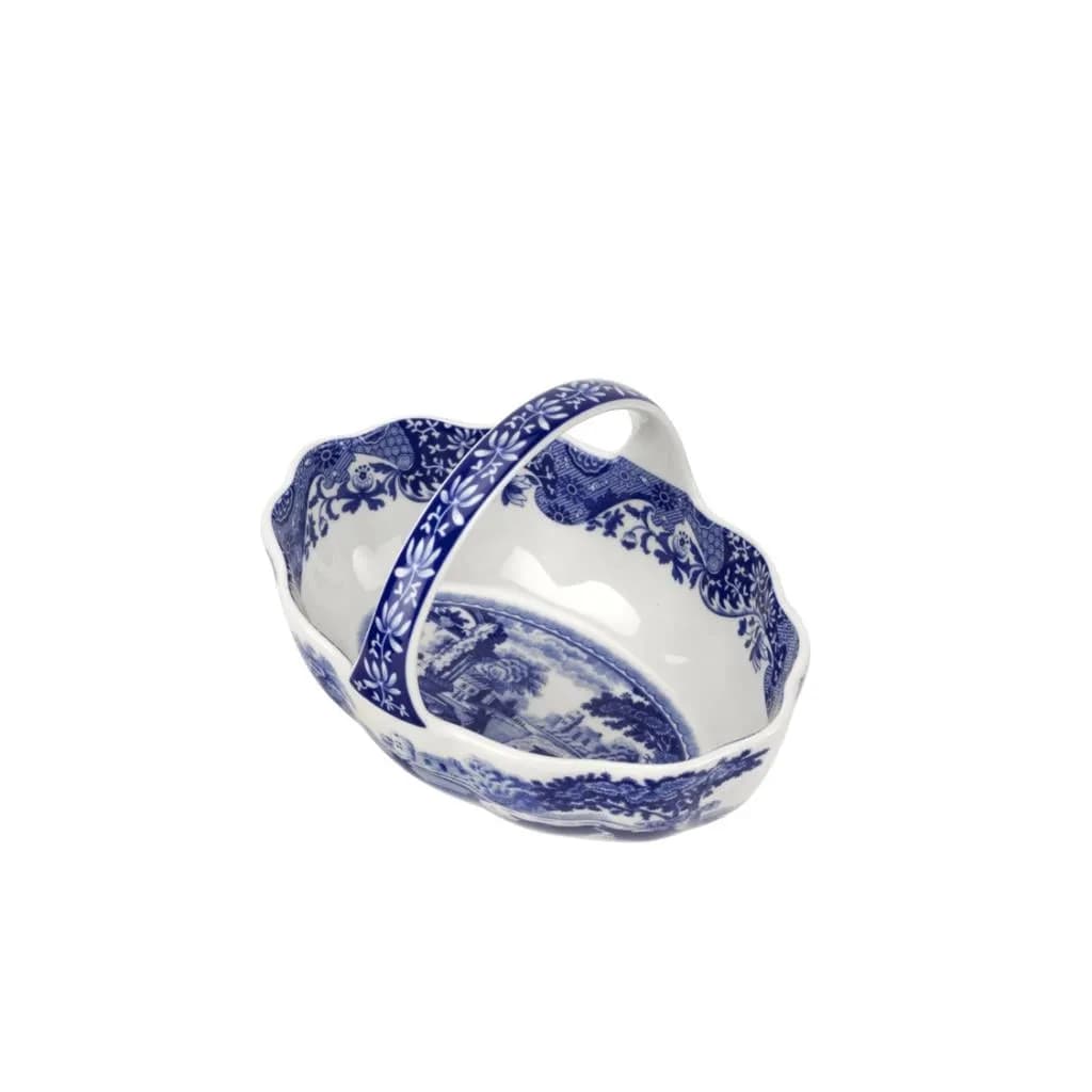 Spode Blue Italian Kulplu Küçük Sepet 15 cm