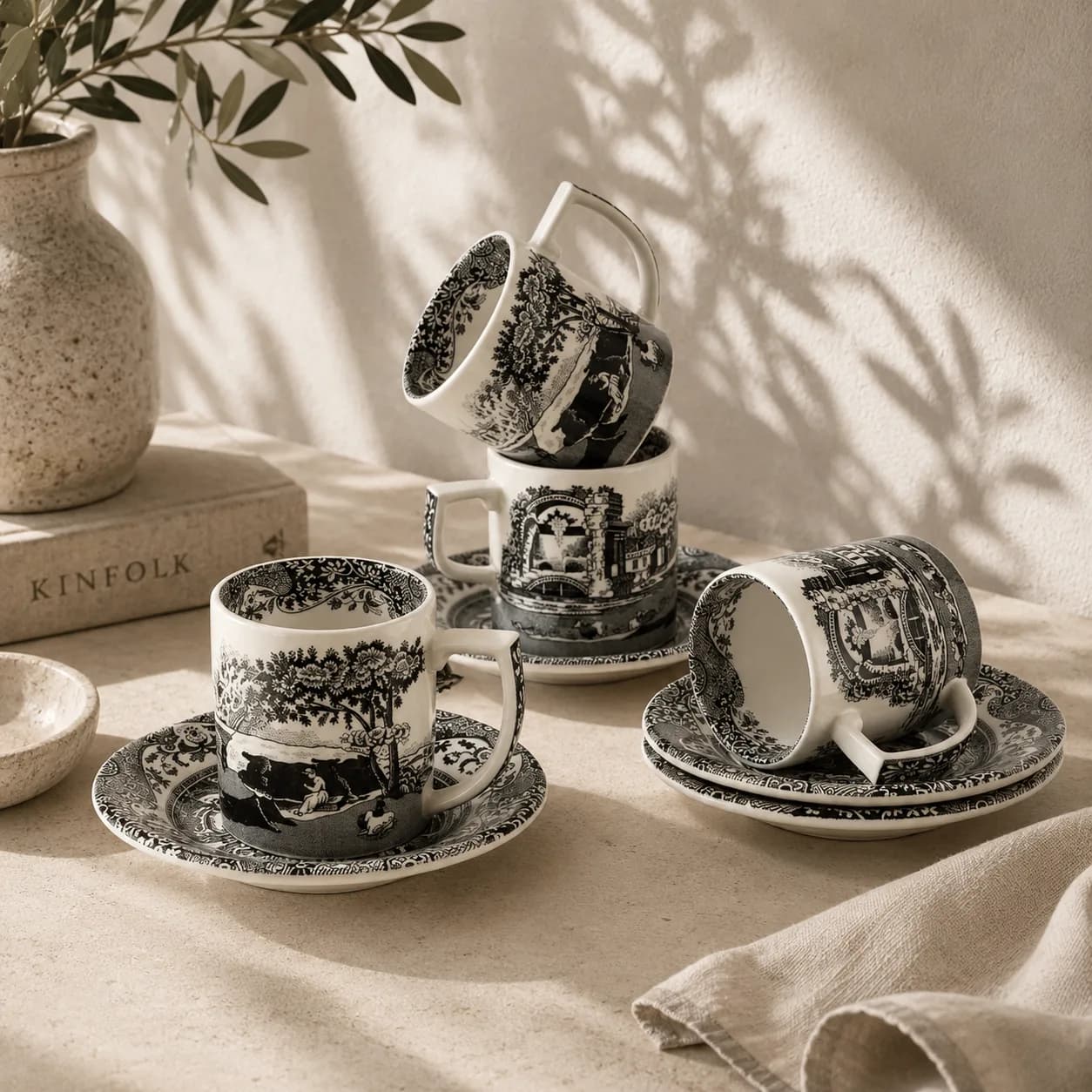 Spode Black Italian Kahve Fincanı