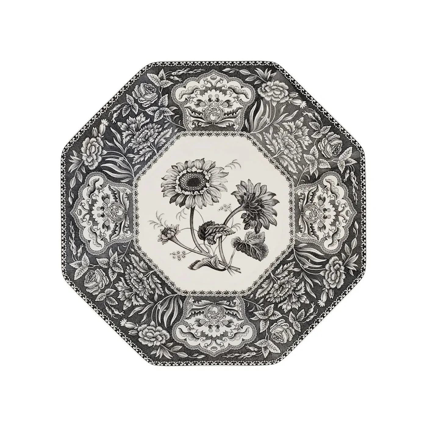 Spode Black Italian Sekizgen Tabak 35,8 cm
