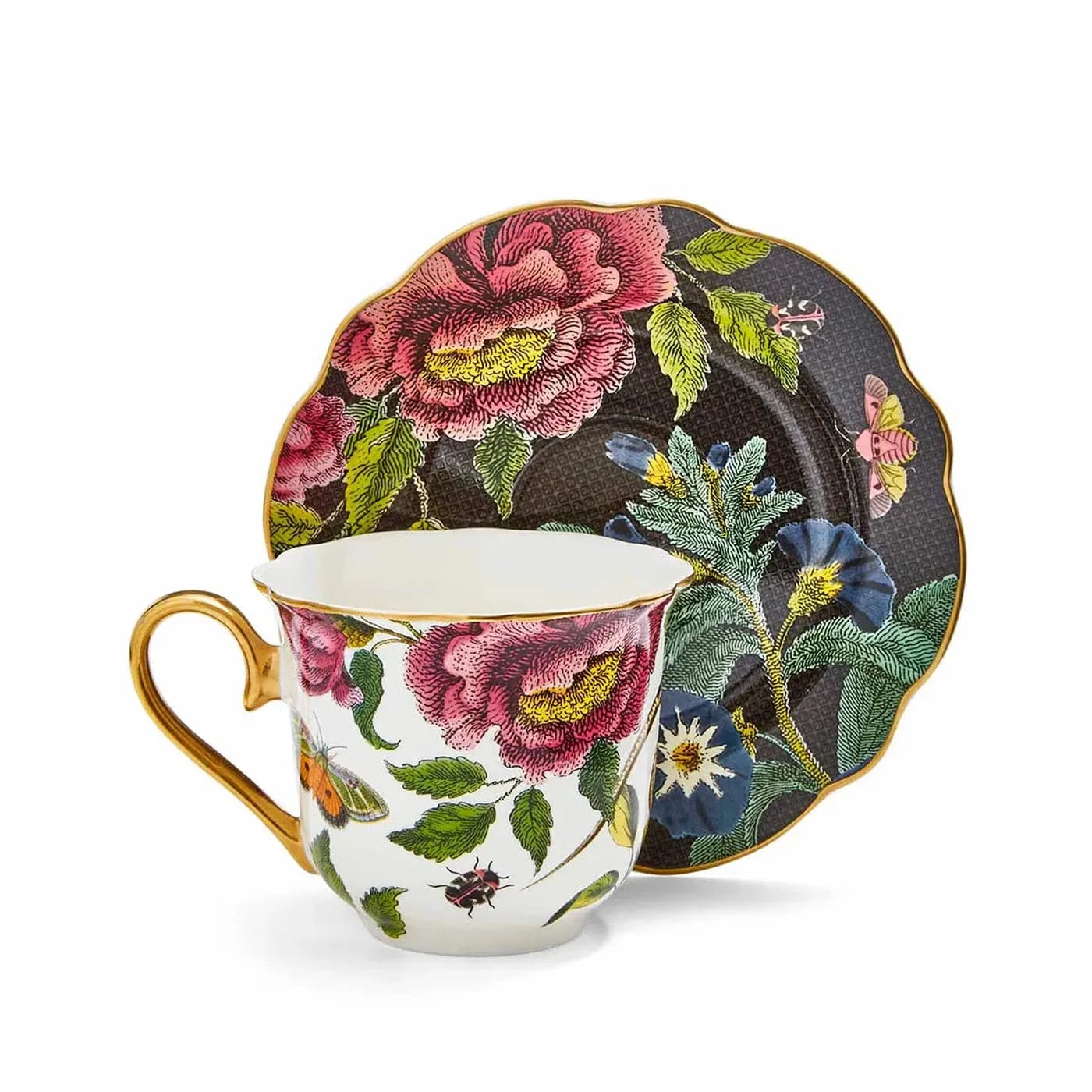 Spode Creatures of Curiosity Dark Floral Çay Fincanı