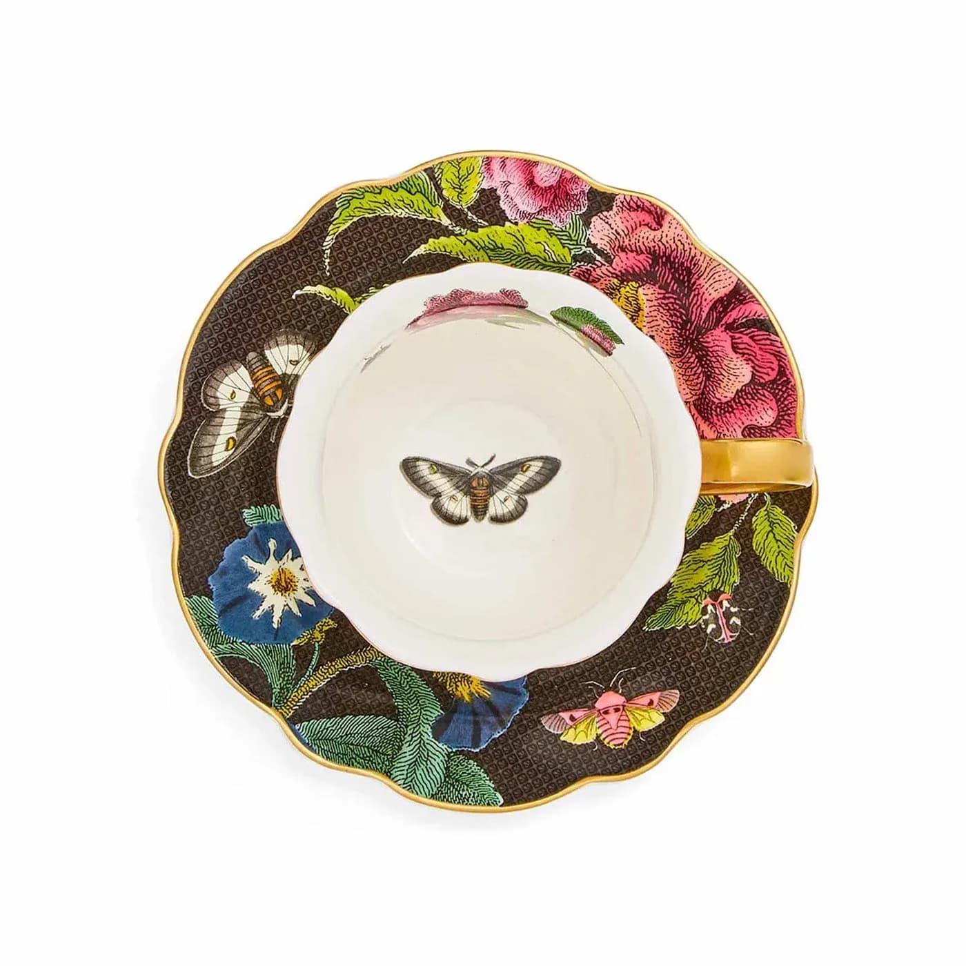 Spode Creatures of Curiosity Dark Floral Çay Fincanı, görsel 3