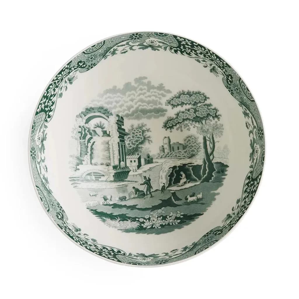 Spode Heritage Green Italian Yuvarlak Salata Servis Kase 29 cm, görsel 3