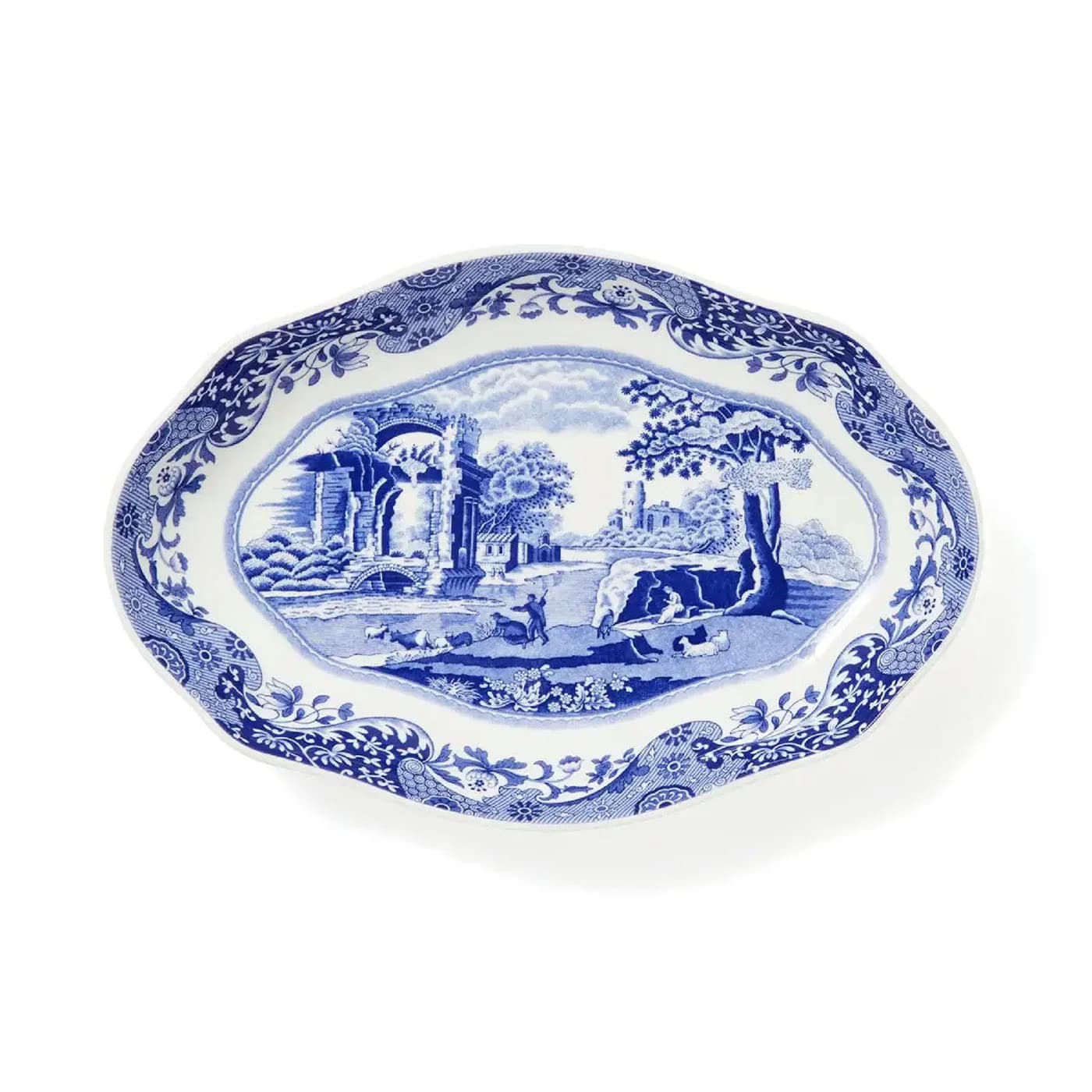 Spode Blue Italian Oval Servis Tabağı 14x21,5 cm, görsel 3